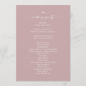 Simple Solid Dusty Mauve Wedding Ceremony Program Programma (Achterkant)