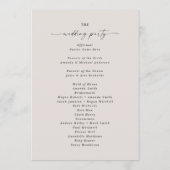 Simple Solid Ecru Ivory Wedding Ceremony Program Programma (Achterkant)