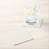 Simple Sophisticated Modern Tan and White Stripe  Vierkante Kartonnen Onderzetter (Insitu)