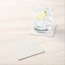 Simple Sophisticated Modern Tan and White Stripe  Vierkante Kartonnen Onderzetter
