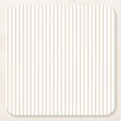 Simple Sophisticated Modern Tan and White Stripe  Vierkante Kartonnen Onderzetter (Voorkant)
