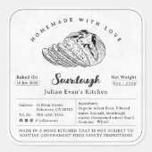 Simple Sourdough Maison Noir & Blanc Étiquette de (Devant)