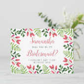 Simple Spring Blossom | Bent u mijn Bridesmaid? Kaart (Staand voorkant)