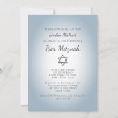 Simple Star of David Modern Bar Mitzvah Blue Kaart (Voorkant)
