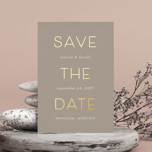 Simple Statement Foil Save the Date Card Folie Uitnodiging