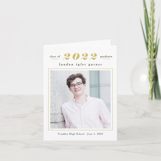 Simple Stats Afstuderen Foto Hartelijk dank Bedankkaart (Voorkant)