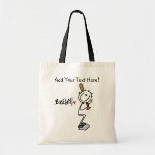Simple Stick Figuur Baseball Canvas tas