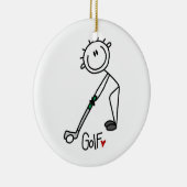 Simple Stick Figuur Golfer Keramisch Ornament (Rechts)