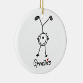 Simple Stick Figuur Gymnast Keramisch Ornament (Rechts)