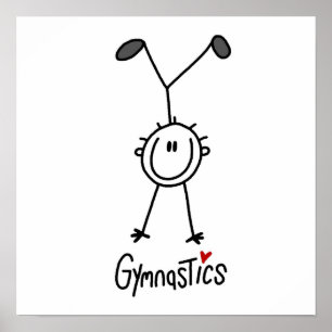 Simple Stick Figuur Gymnast Poster