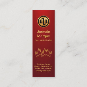 Simple Stock Exchange Graph Red Vignette Mini Visitekaartje