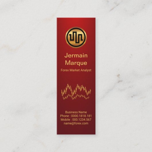 Simple Stock Exchange Graph Red Vignette Mini Visitekaartje (Voorkant)