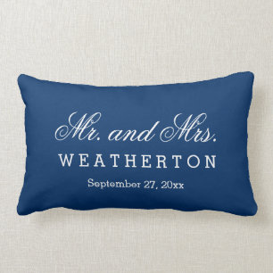 Simple Style Mr en Mrs Wedding Names Date A28 Kussen