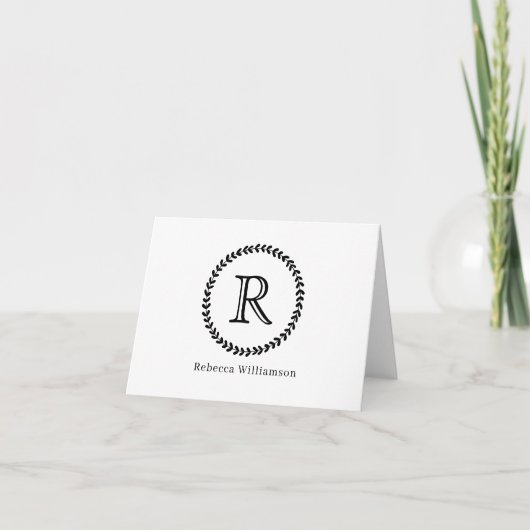 Simple Style Rustique Moderne Wreath Monogramme No (Devant)