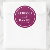 Simple Stylish Modern Minimal Monogram Wedding  Ronde Sticker (Tas)