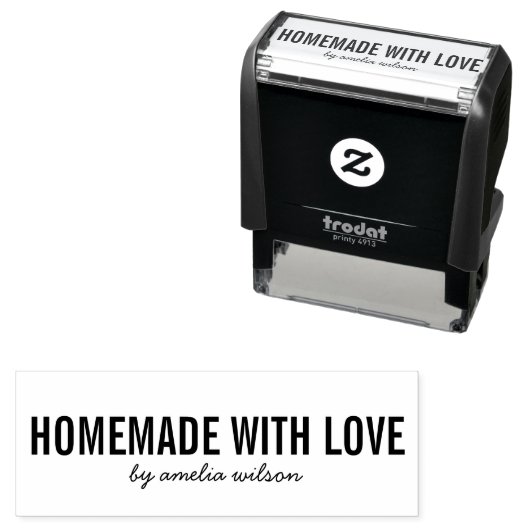 Simple Stylish Personalize Homemade with Love Zelfinktende Stempel (In situ)