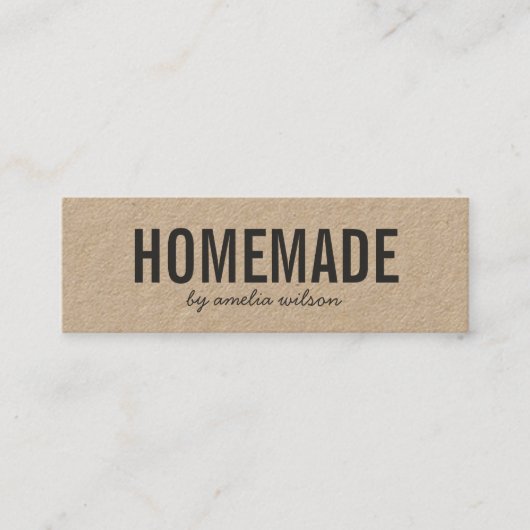 Simple Stylish Rustic Homemade Kraft Mini Visitekaartje (Voorkant)