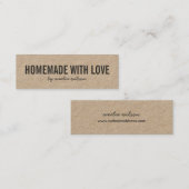 Simple Stylish Rustic Homemade with Love Kraft Mini Visitekaartje (Voorkant / Achterkant)