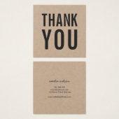 Simple Stylish Rustic Thank You Kraft Vierkante Visitekaartjes (Voorkant /achterkant)