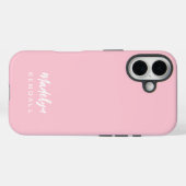 Simple Stylish Script Name Cotton Candy Pink Case-Mate iPhone Case (Achterkant (horizontaal))