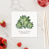 Simple Succulent Wedding Paper Napkins Servetten (Insitu)