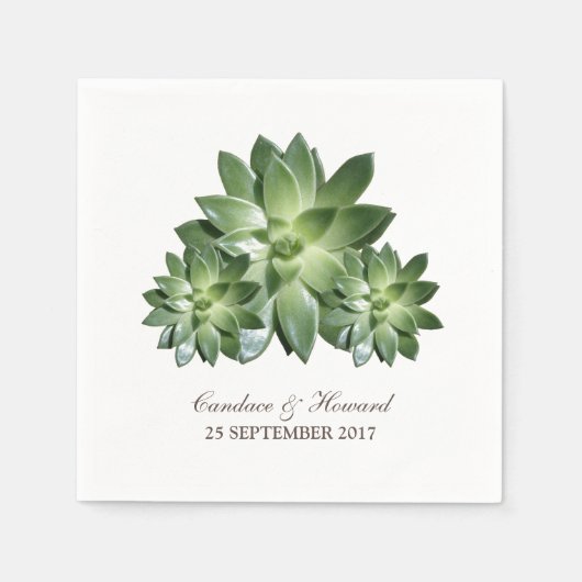 Simple Succulent Wedding Paper Napkins Servetten (Voorkant)