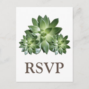 Simple Succulent Wedding RSVP-Briefkaart Uitnodiging Briefkaart