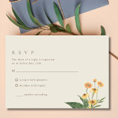 Simple Sunflower Boho Wedding Carte RSVP