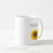 Simple Sunflower Elegant script Koffiemok (Voorkant rechts)