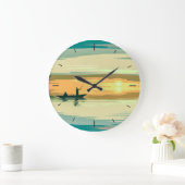 Simple Sunrise Vist Artwork | Wandklok Grote Klok (Huis)