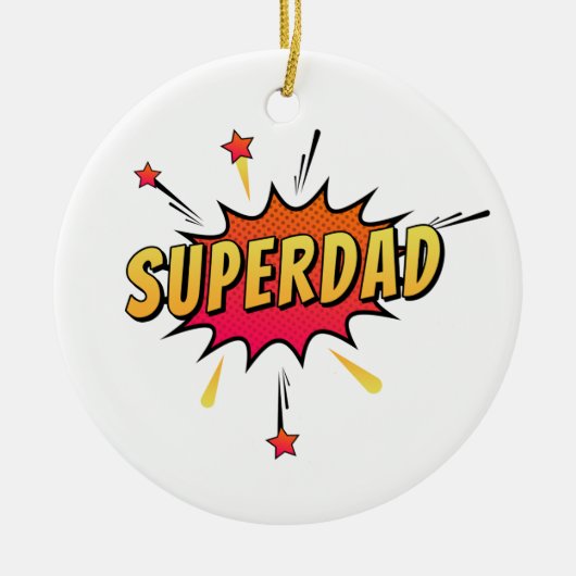 Simple Superdad Comique Retro Pop Art | Ornement (Devant)