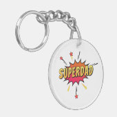 Simple Superdad Comique Retro Pop Art | Porte-clé (Devant gauche)