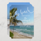 Simple Sur la plage Faire-part de mariage de maria (Devant / Derrière)