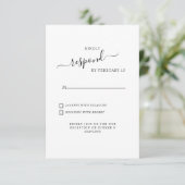 Simple Swash Blanc Mariage RSVP (Debout devant)