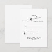 Simple Swash Blanc Mariage RSVP (Devant / Derrière)