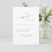 Simple Swash Gold Texte Blanc Mariage RSVP (Debout devant)