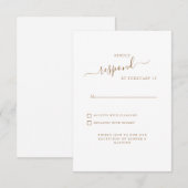 Simple Swash Gold Texte Blanc Mariage RSVP (Devant / Derrière)