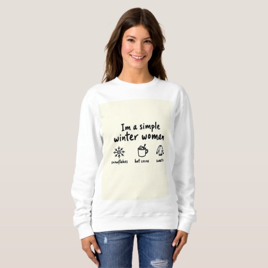 Simple Sweatshirt pour Femme d'Hiver (Devant entier)