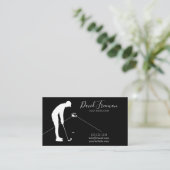 Simple Swing Silhouette Black Golf Instructor Visitekaartje (Staand voorkant)