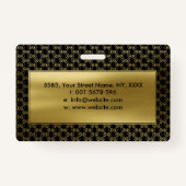 Simple Swirl Pattern Gold op Black Badge (Achterkant)