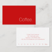 Simple Swiss Word Dark Loyalty Coffee Punch-Card (Voorkant / Achterkant)