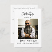 Simple Sympathie funéraire Carte de prière commémo (Devant / Derrière)