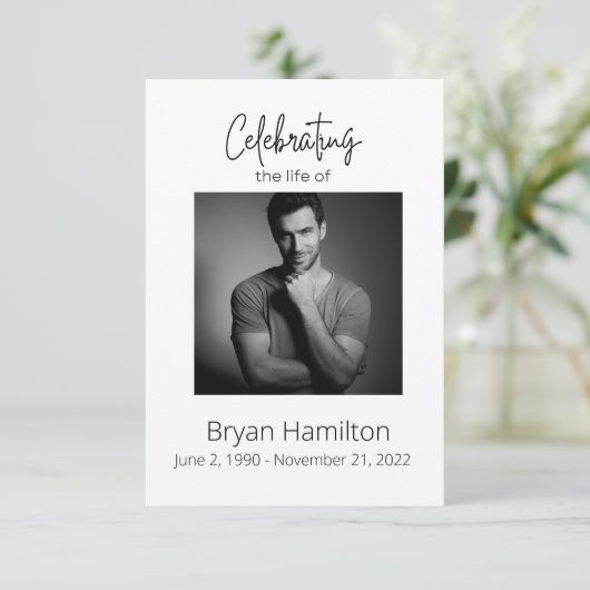 Simple Sympathie funéraire Carte de prière commémo (Debout devant)