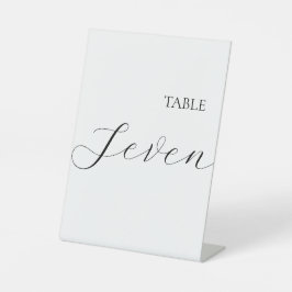 Simple Table Number Seven  Reclamebord Met Voetstuk