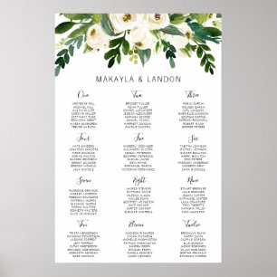 Simple tableau de mariage élégant à motif floral b