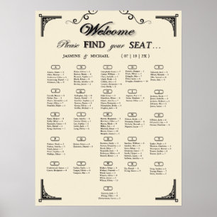 Simple tableau de placement de mariage alphabétiqu