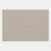 Simple Taupe Brown Grid Lines Graph Pattern Inpakpapier Vel (Voorkant 2)