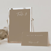 Simple Taupe Moderne Mariage Carte Place