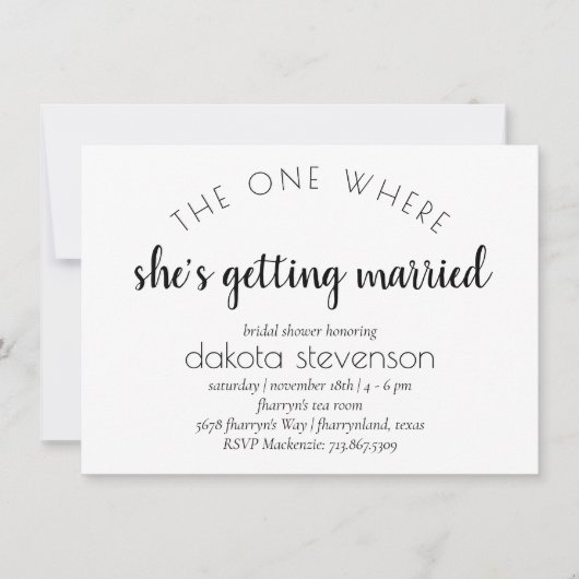 Simple Taupe Script | Een waar ze gaat trouwen Aankondiging (Voorkant)