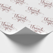 Simple Taupe Script | Woestijn Roos Dank u Cadeaupapier (Hoek)